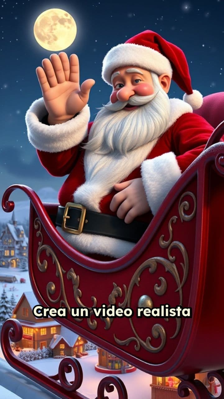 Realistic Christmas Santa Sleigh Greeting