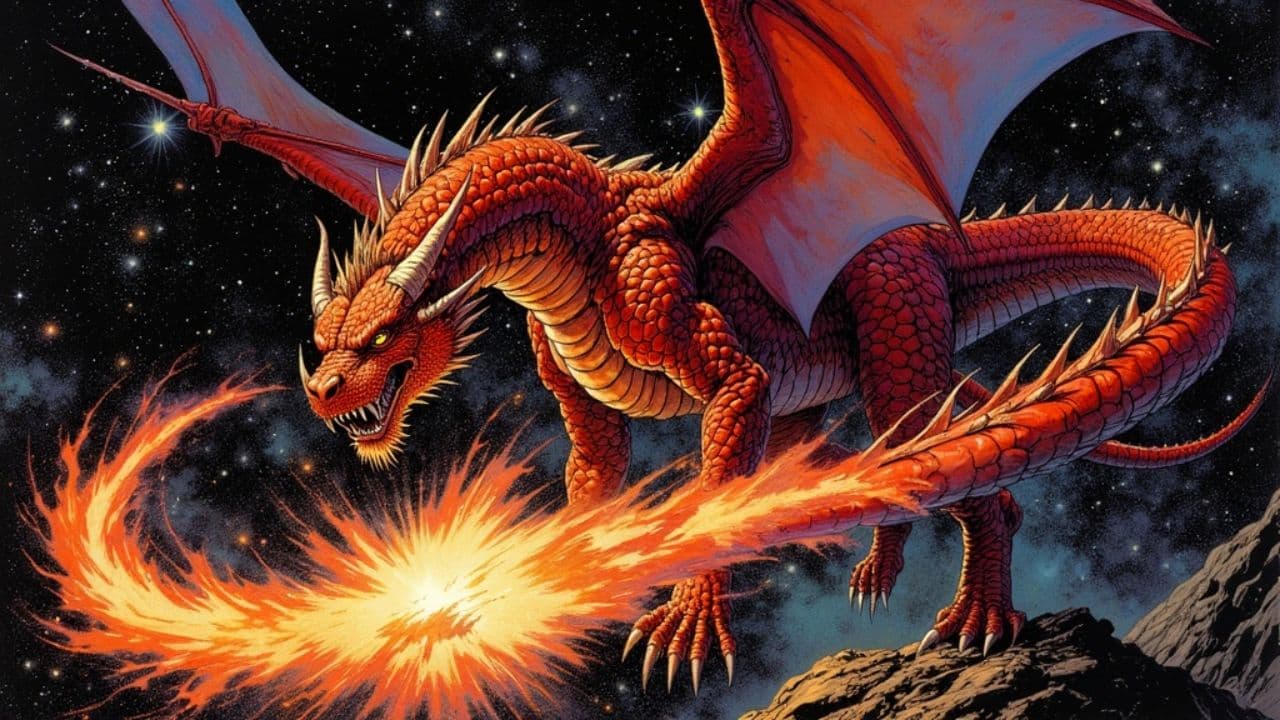 Cosmic Battle of the Red Dragon