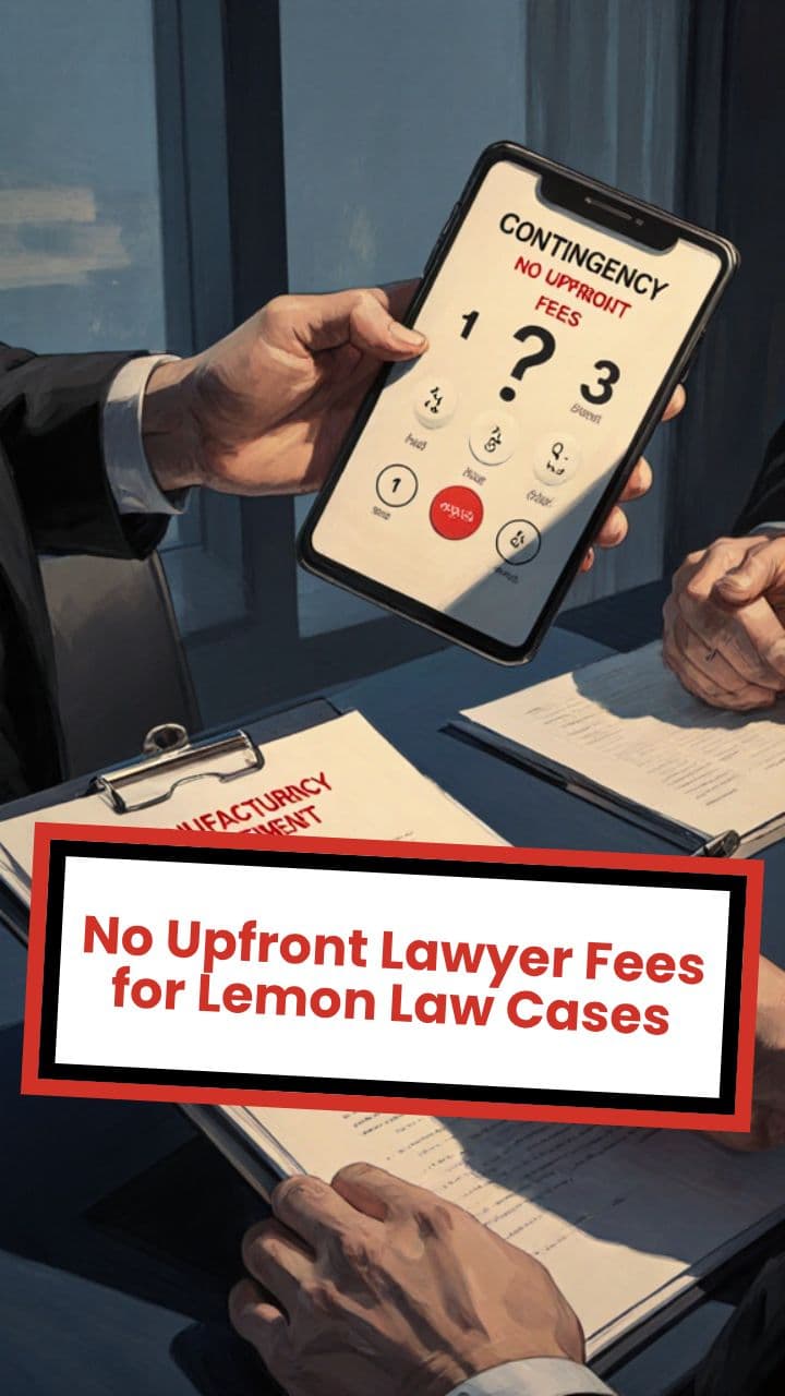 No Upfront Lawyer Fees for Lemon Law Cases