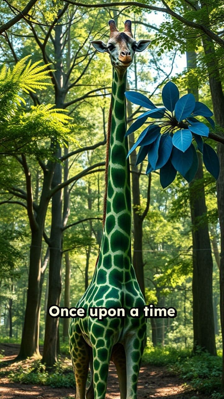 The Green Giraffe's Blue Feast