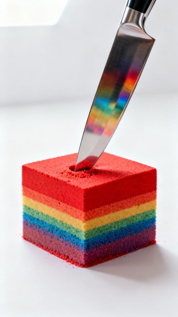 Rainbow Kinetic Sand Slice ASMR