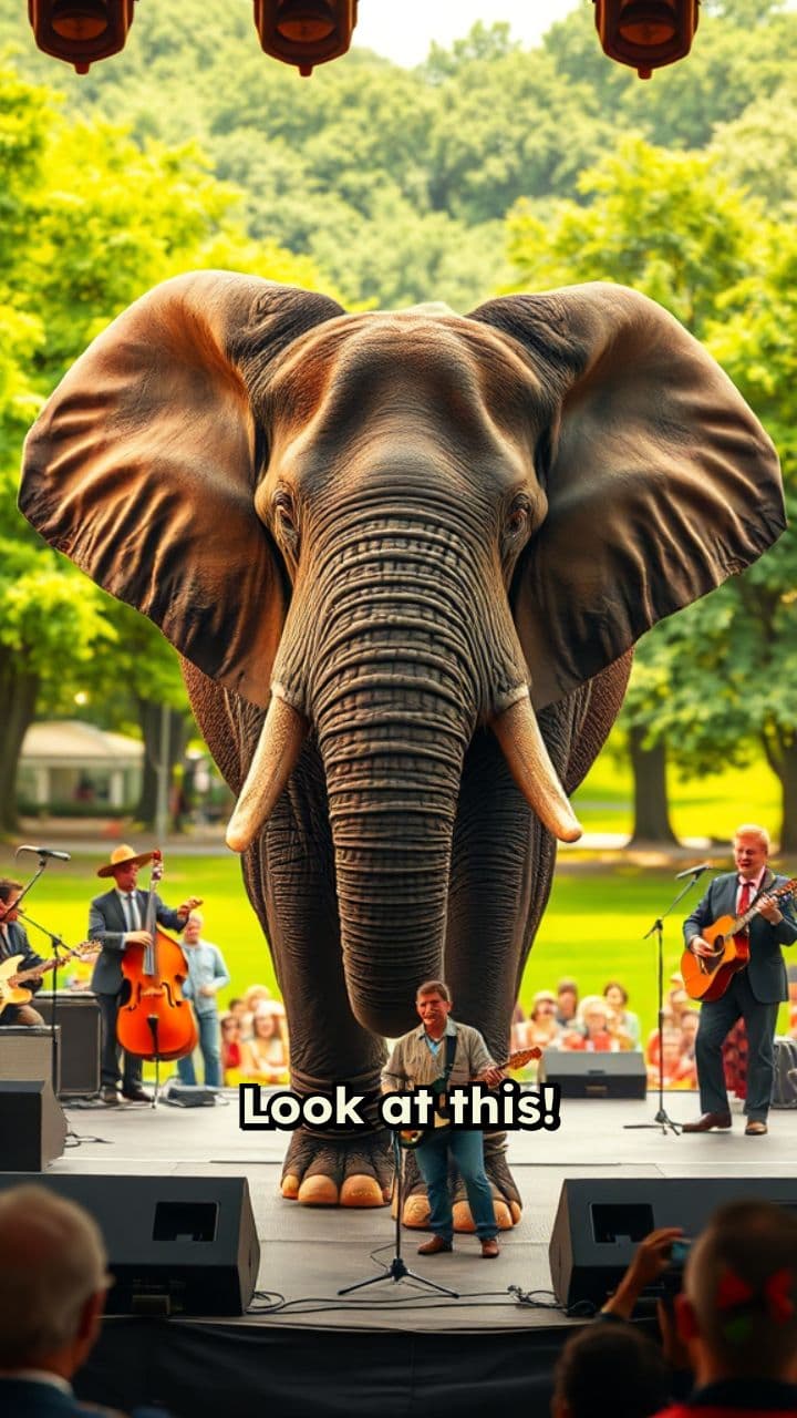 Elephant Interrupts Show for Affection