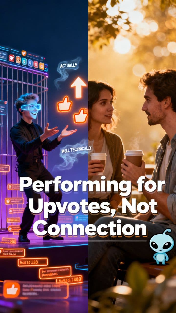 Performing for Upvotes, Not Connection