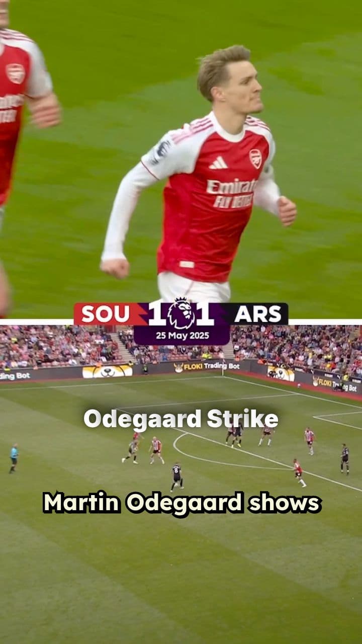 Odegaard Curls Stunning Finish vs Brighton