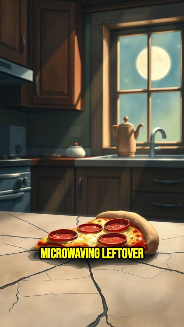 Microwave Pizza Trick: Add Water Glass
