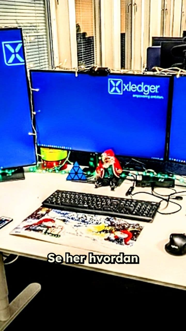 Office Desk Christmas Decoration with Lights
