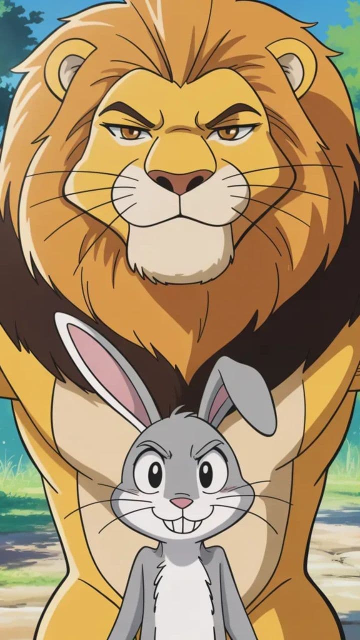 घमंडी शेर और चालाक खरगोश