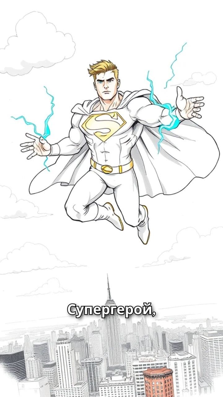 Блонди-супергерой в белом костюме