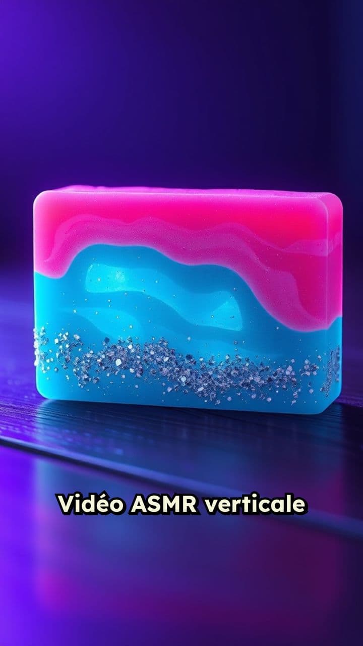 Découpe ASMR de savon pailleté