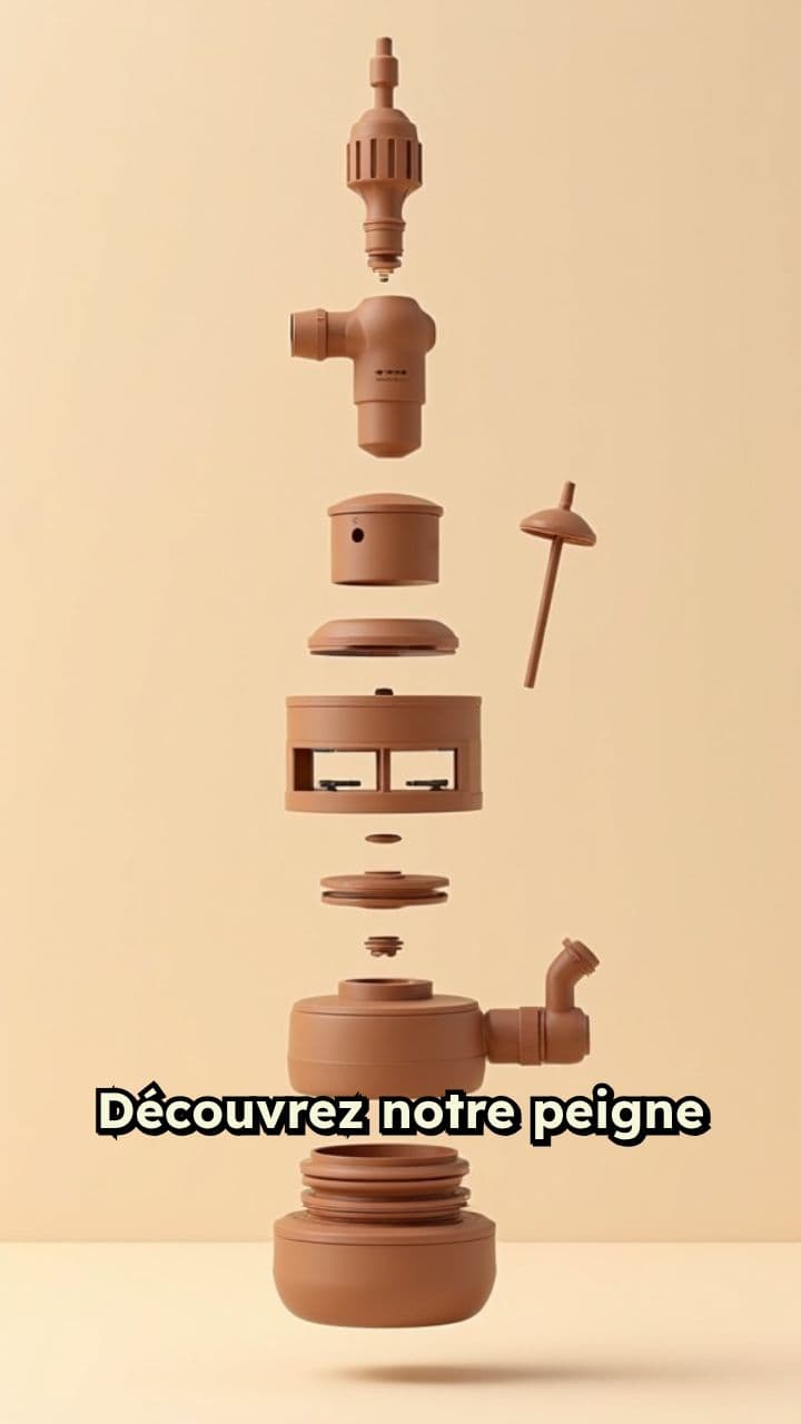 Assemblage du peigne restructurant pour cheveux bouclés