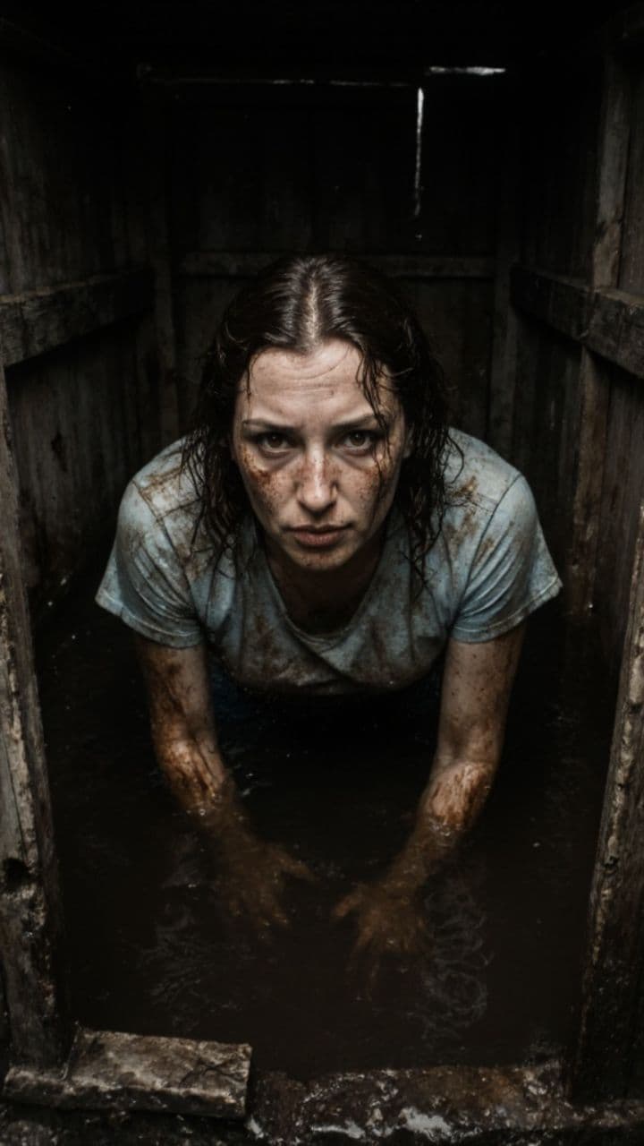 Mujer se lanza a letrina por celular