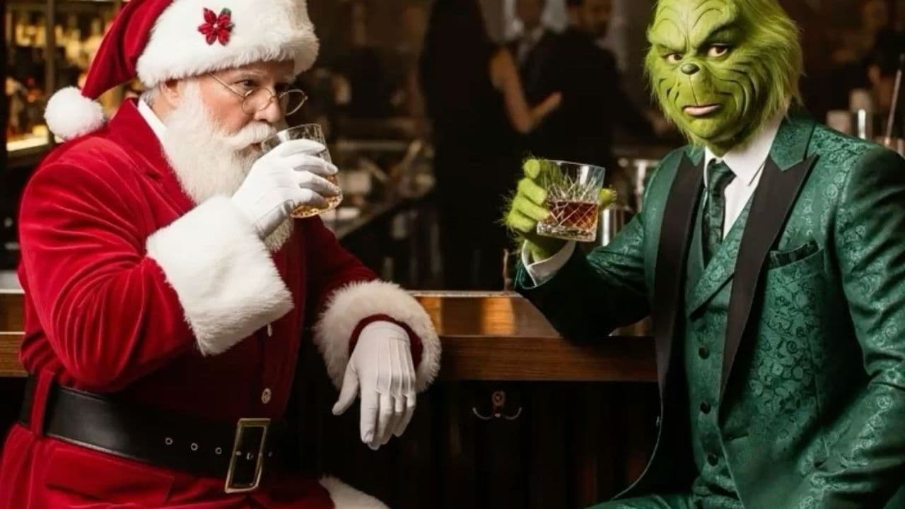 Дед Мороз и Гринч: новогодний тост