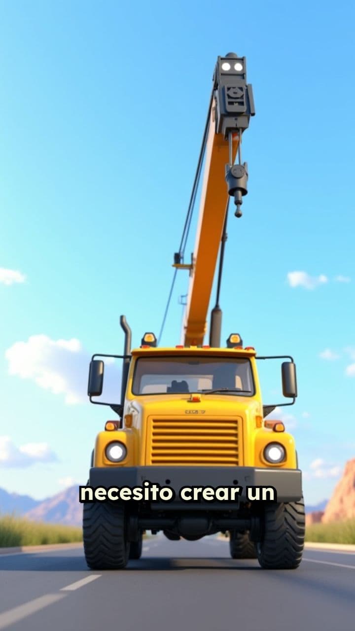 Camión pluma y cable eléctrico