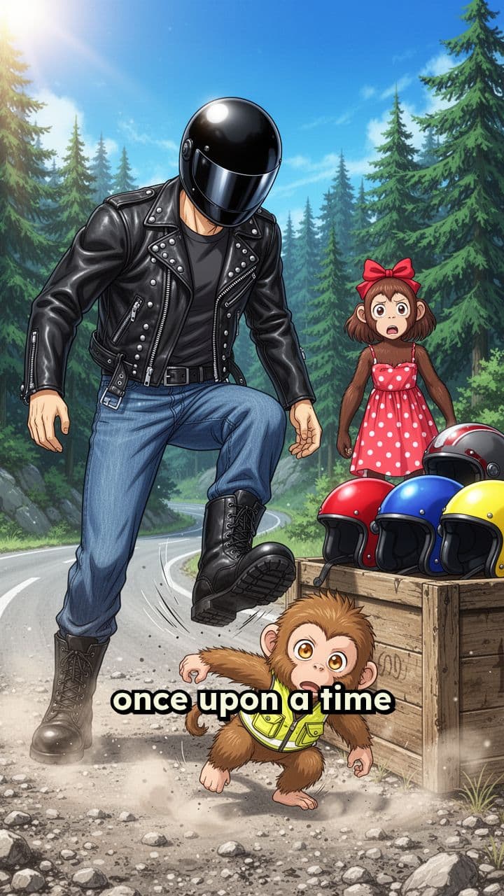 Baby Monkey Helmet Seller Kicked