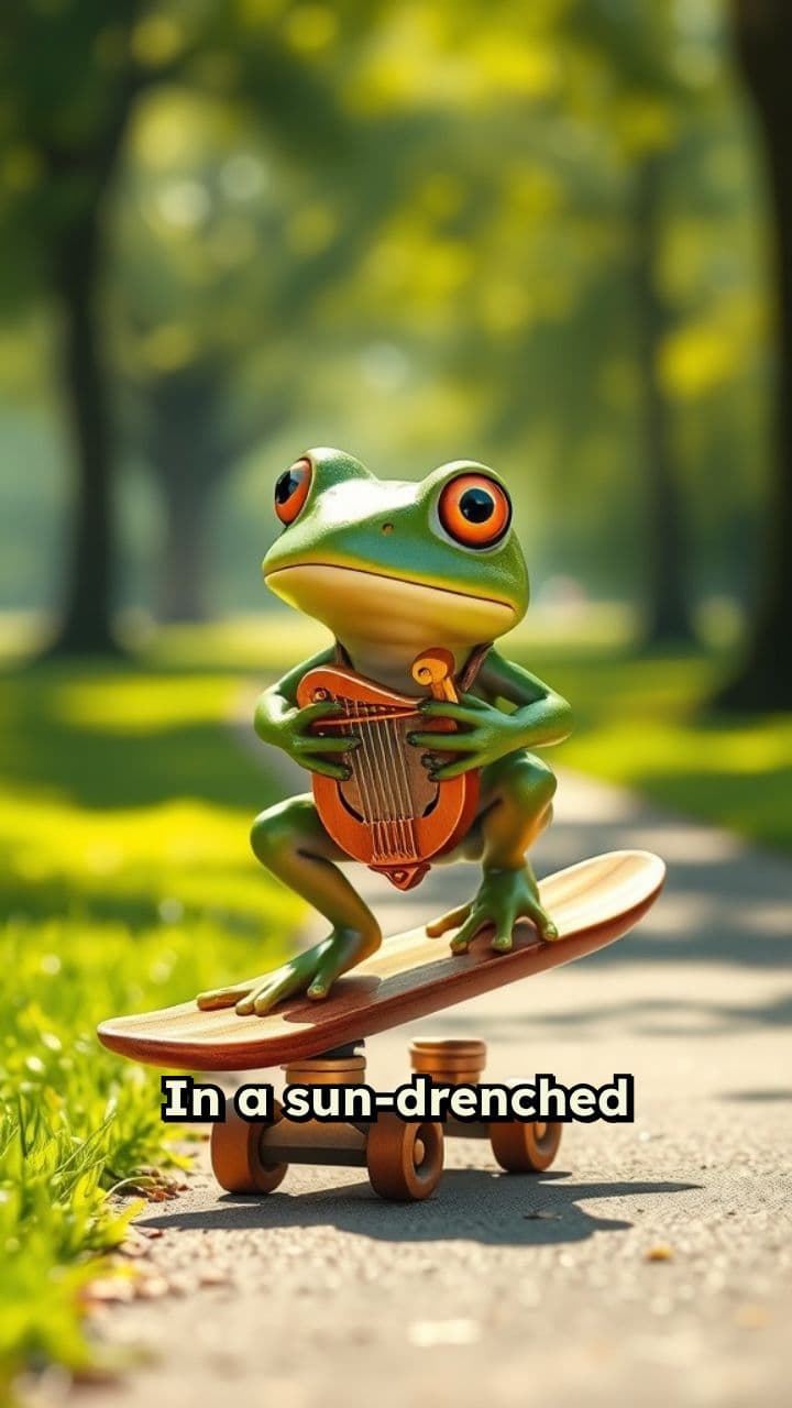 The Skateboard Harpist Frog