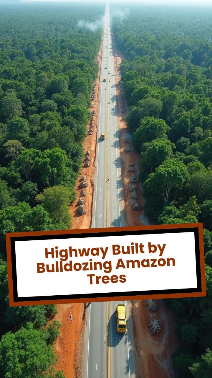Highway Built by Bulldozing Amazon Trees
