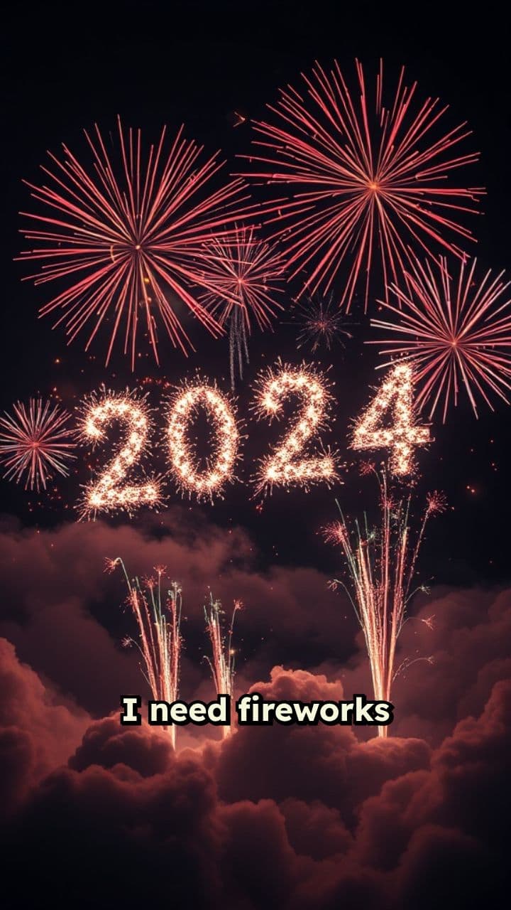 Dynamic Fireworks Animation for Text Display