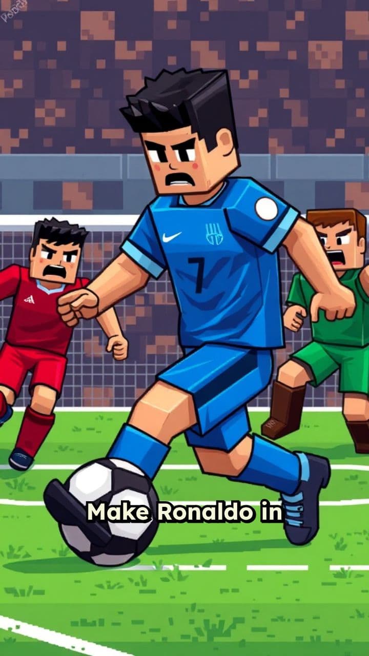 Ronaldo Scores in Minecraft Football Match