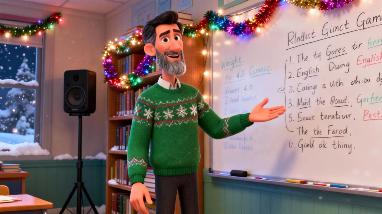 Christmas Party with Our English Class