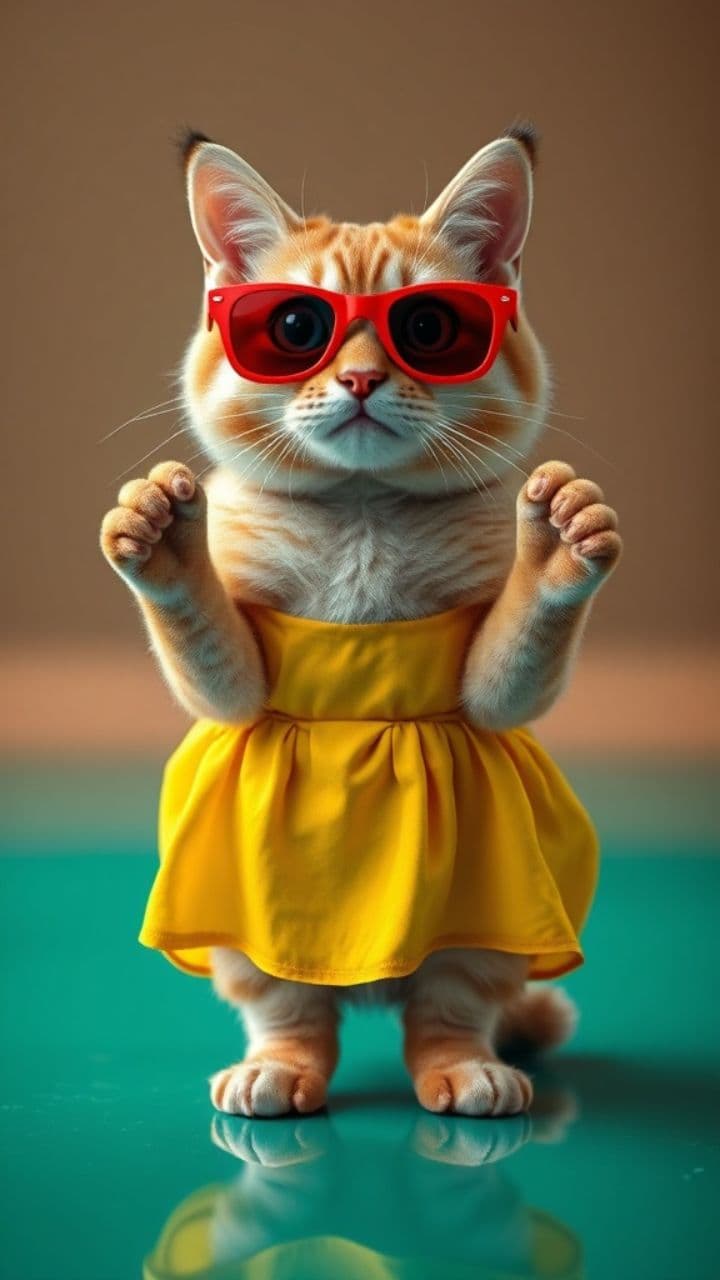 Funny Frocked Felines