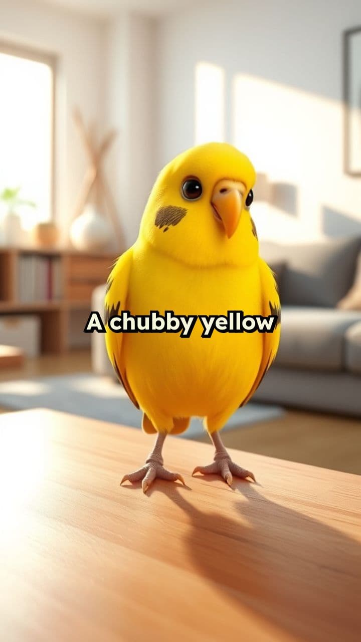 Proud Chubby Budgie in Sunlight