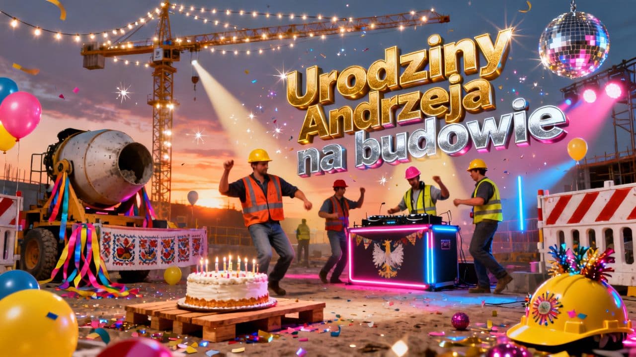 Urodziny Andrzeja na budowie