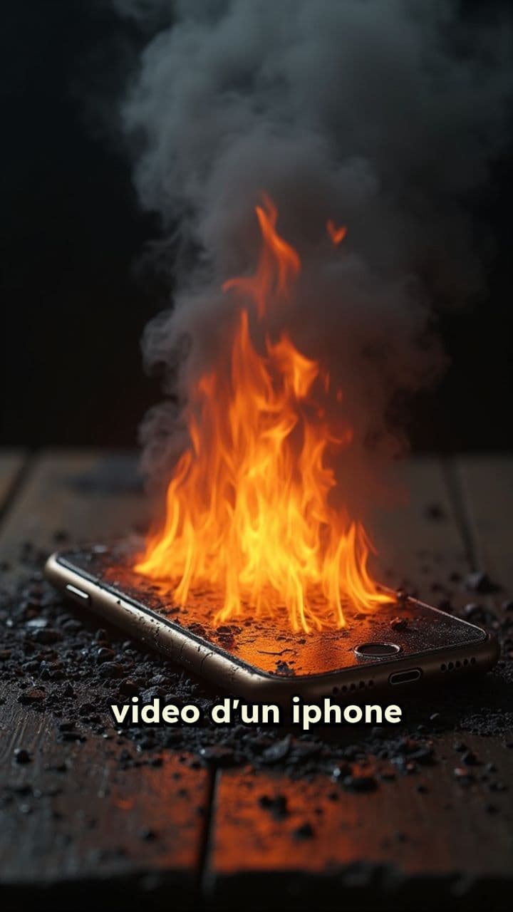 iPhone en feu à cause d'une batterie gonflée