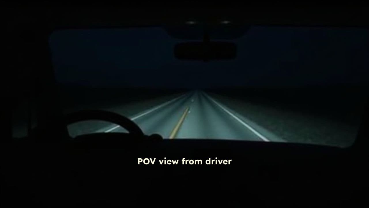 Winter Night Drive in a Van