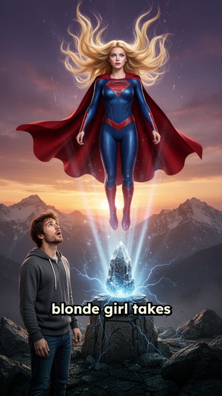 Blonde Girl Becomes Supergirl