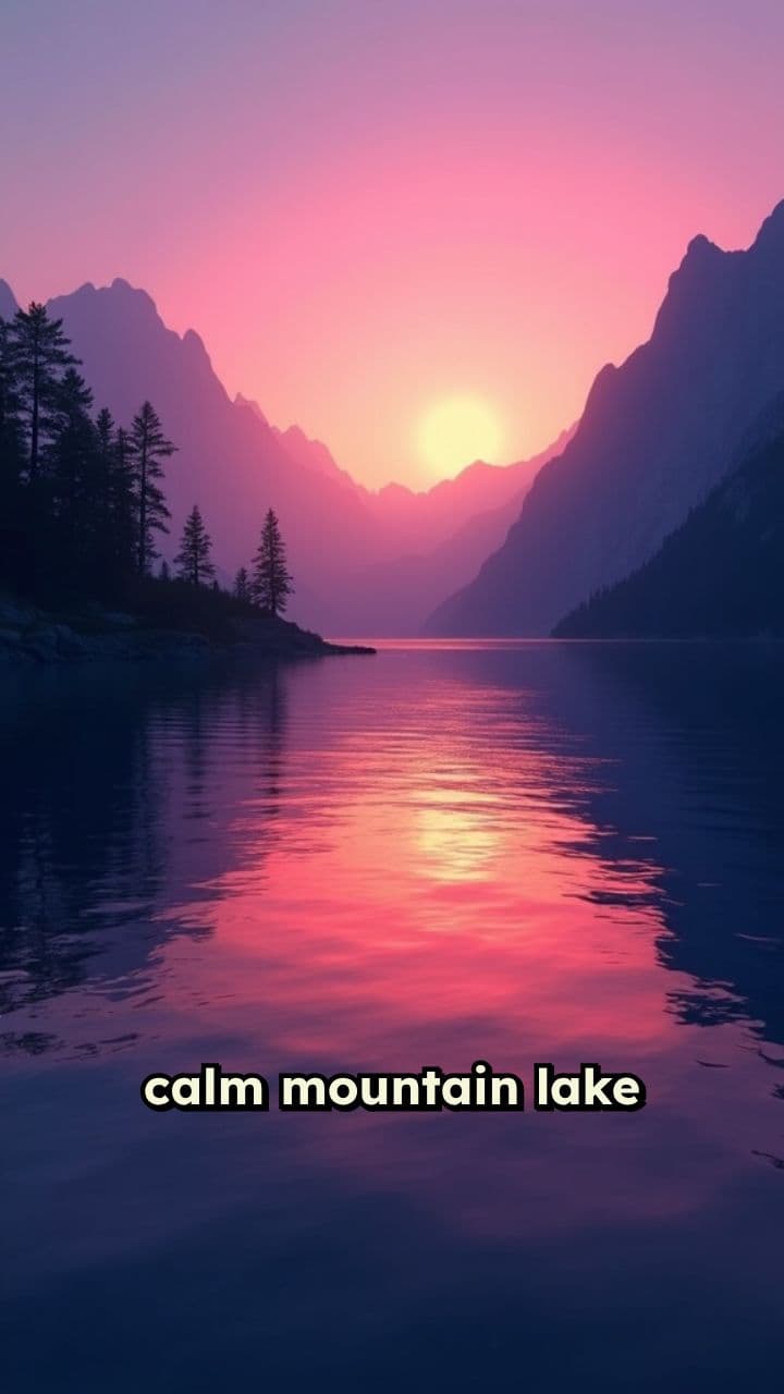 Serene Sunset at Mountain Lake