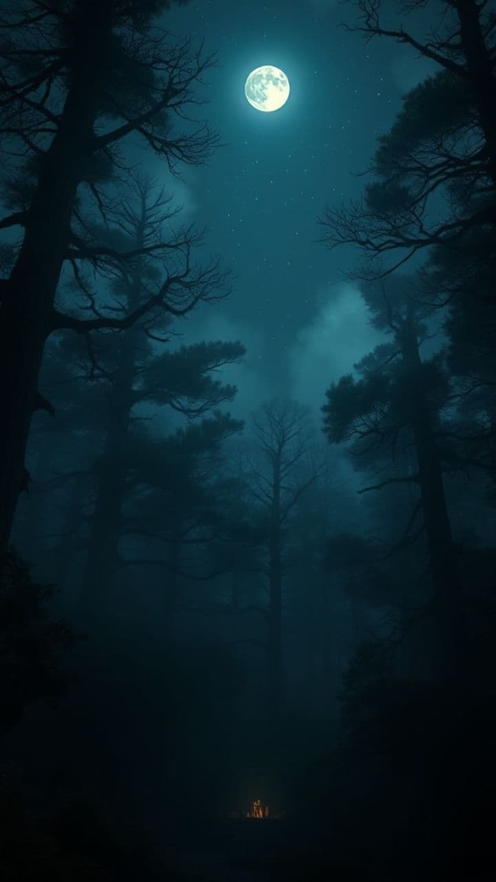 Moonlit Battle in the Forest