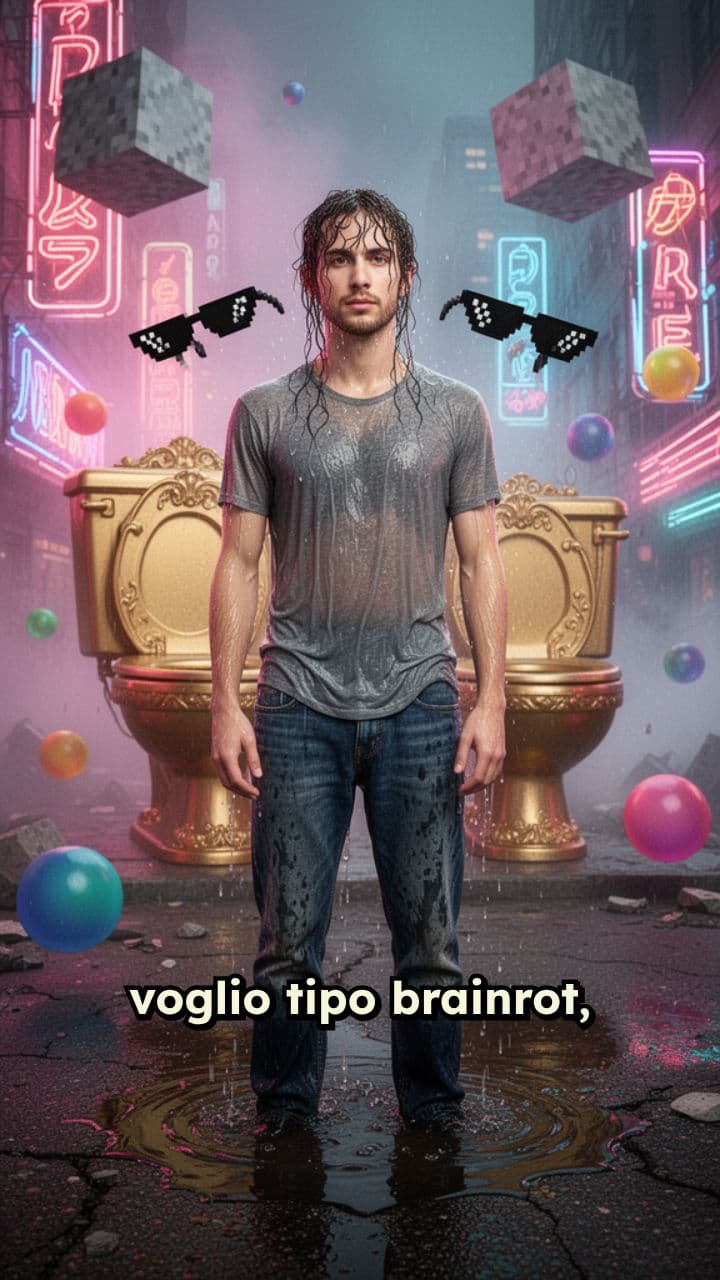 Brainrot di un amico bagnato e fortunato