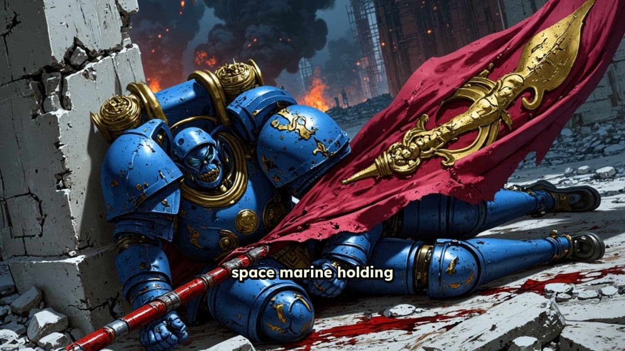 Fallen Space Marine with Banner