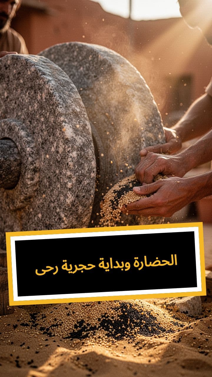 رحى حجرية وبداية الحضارة