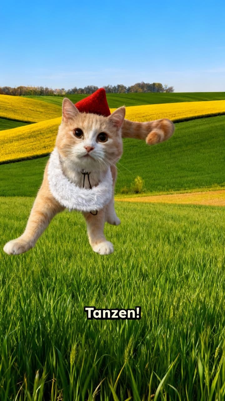 Tanzender Kater im Feld