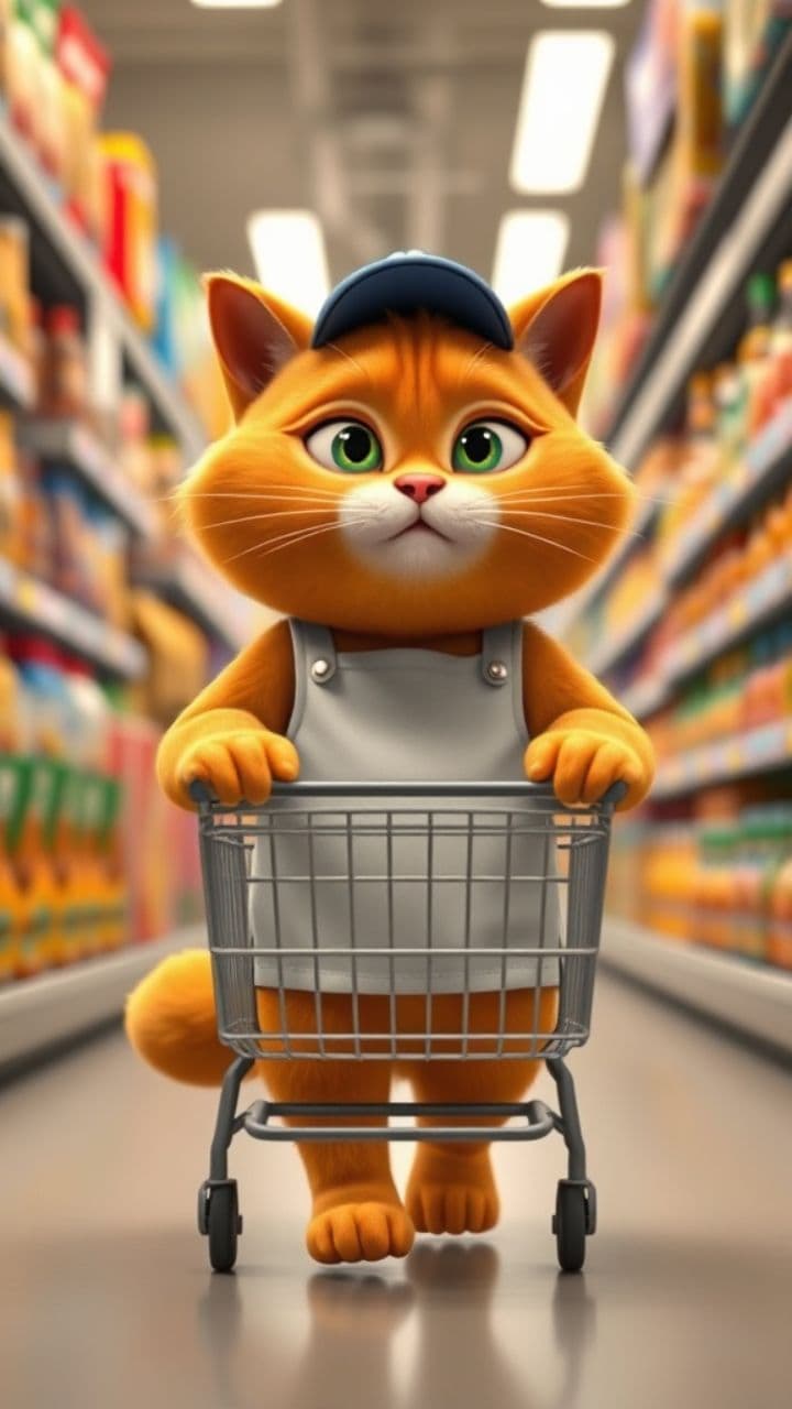 Cat's Supermarket Adventure