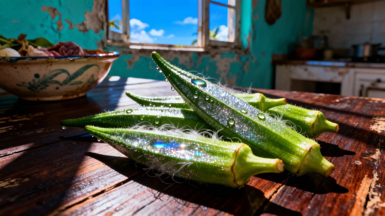 Quimbombó que resbala con yuca y ñame