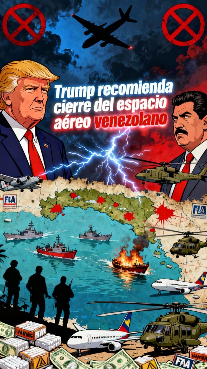 Trump recomienda cierre del espacio aéreo venezolano