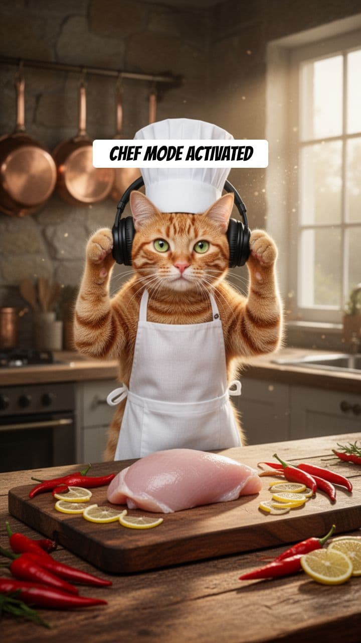 Chef Tabby's Viral Chicken Adventure