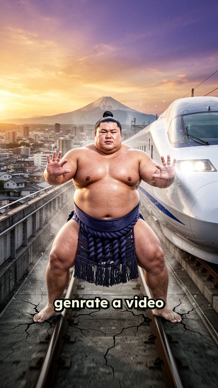 Sumo Stops a Bullet Train