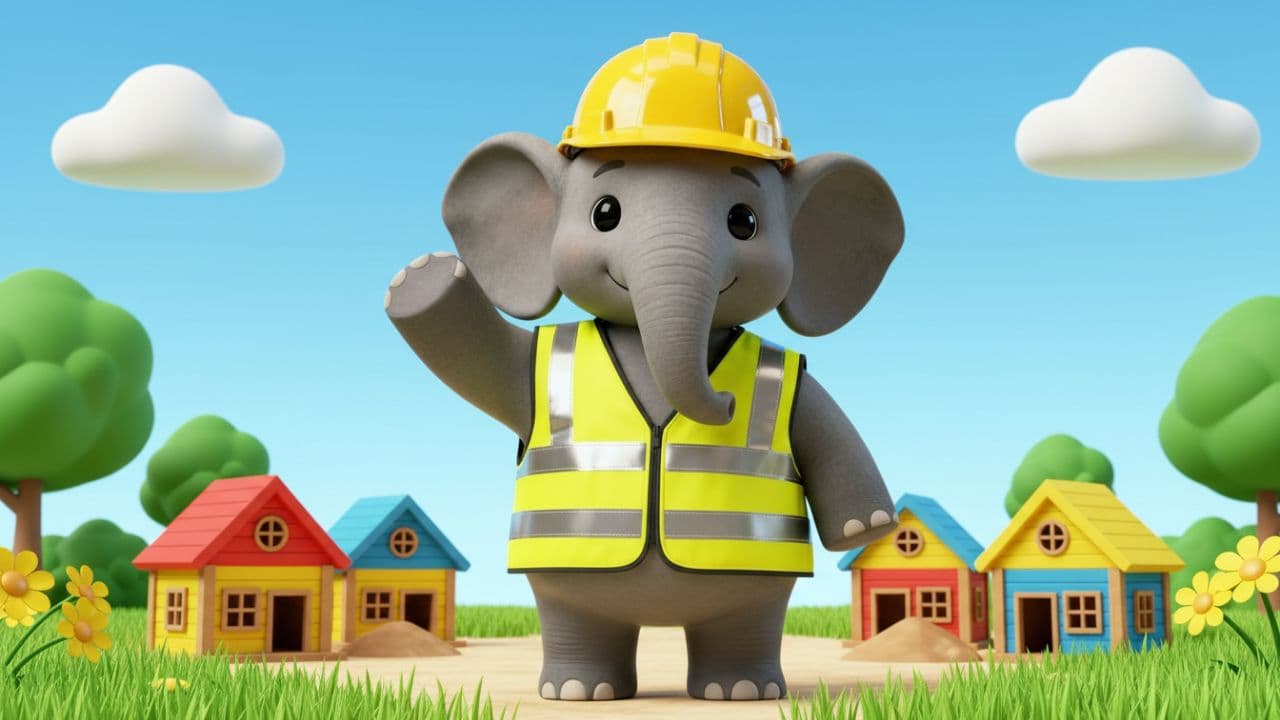 Builder Elephant Builds a Town