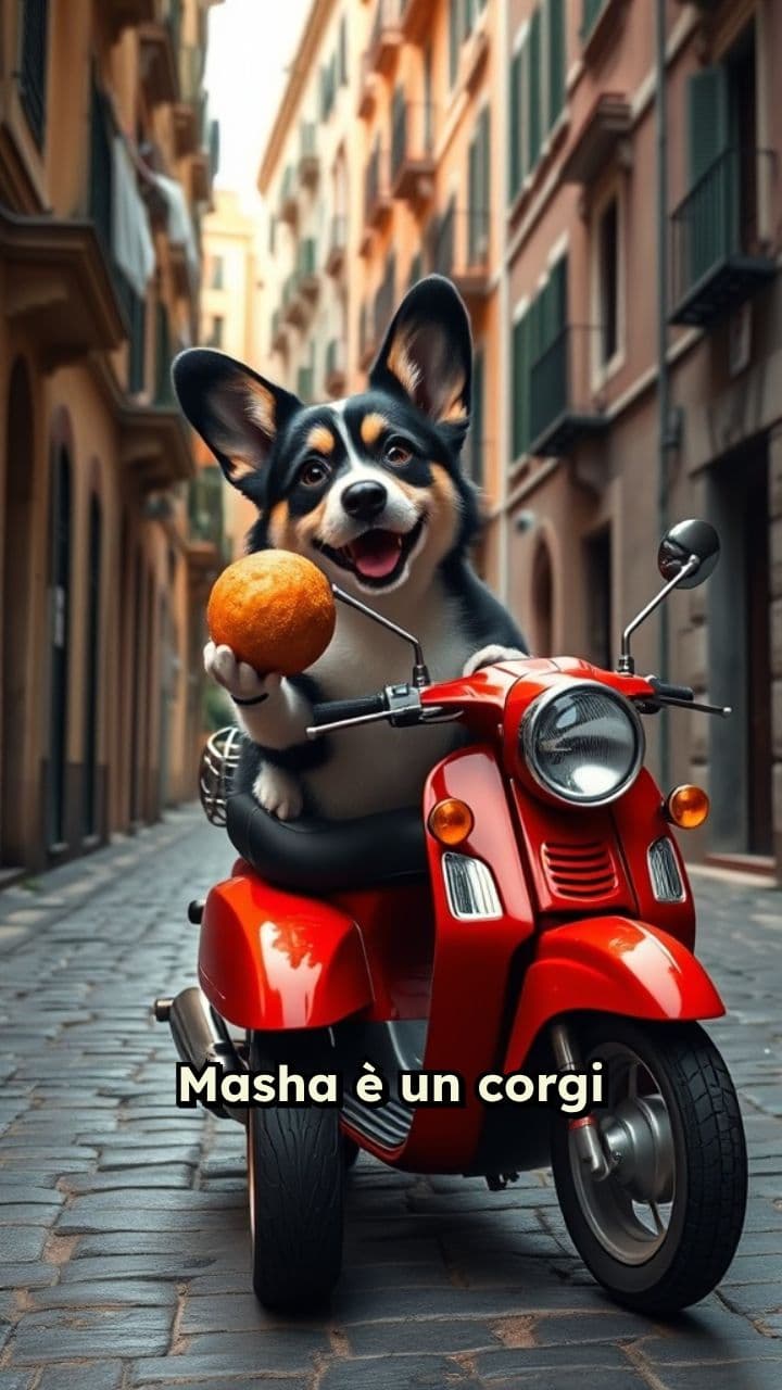 Masha, il corgi ladro di arancini