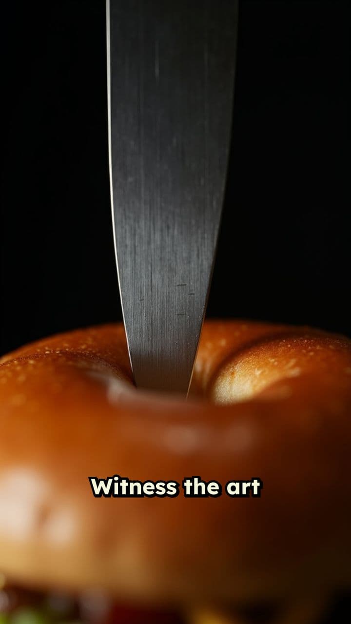 Gourmet Hamburger ASMR Slicing Sequence