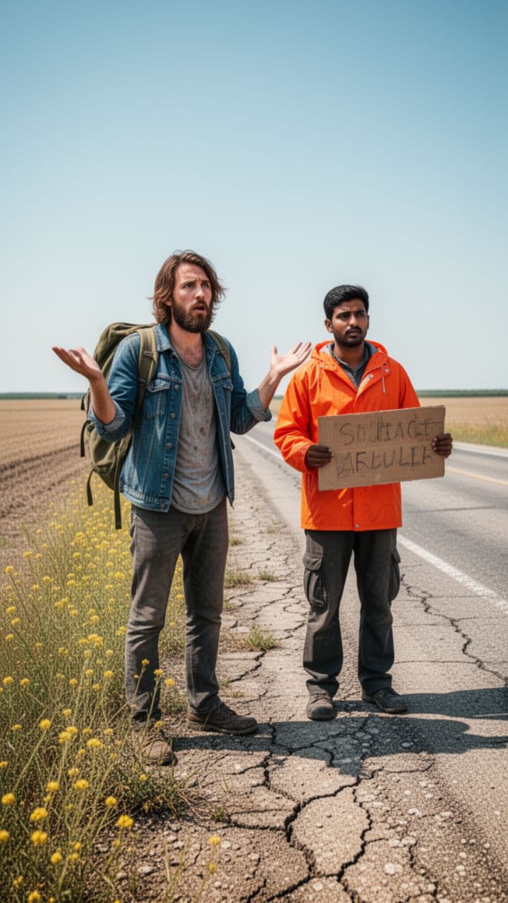 Coincés à un échangeur d’autoroute