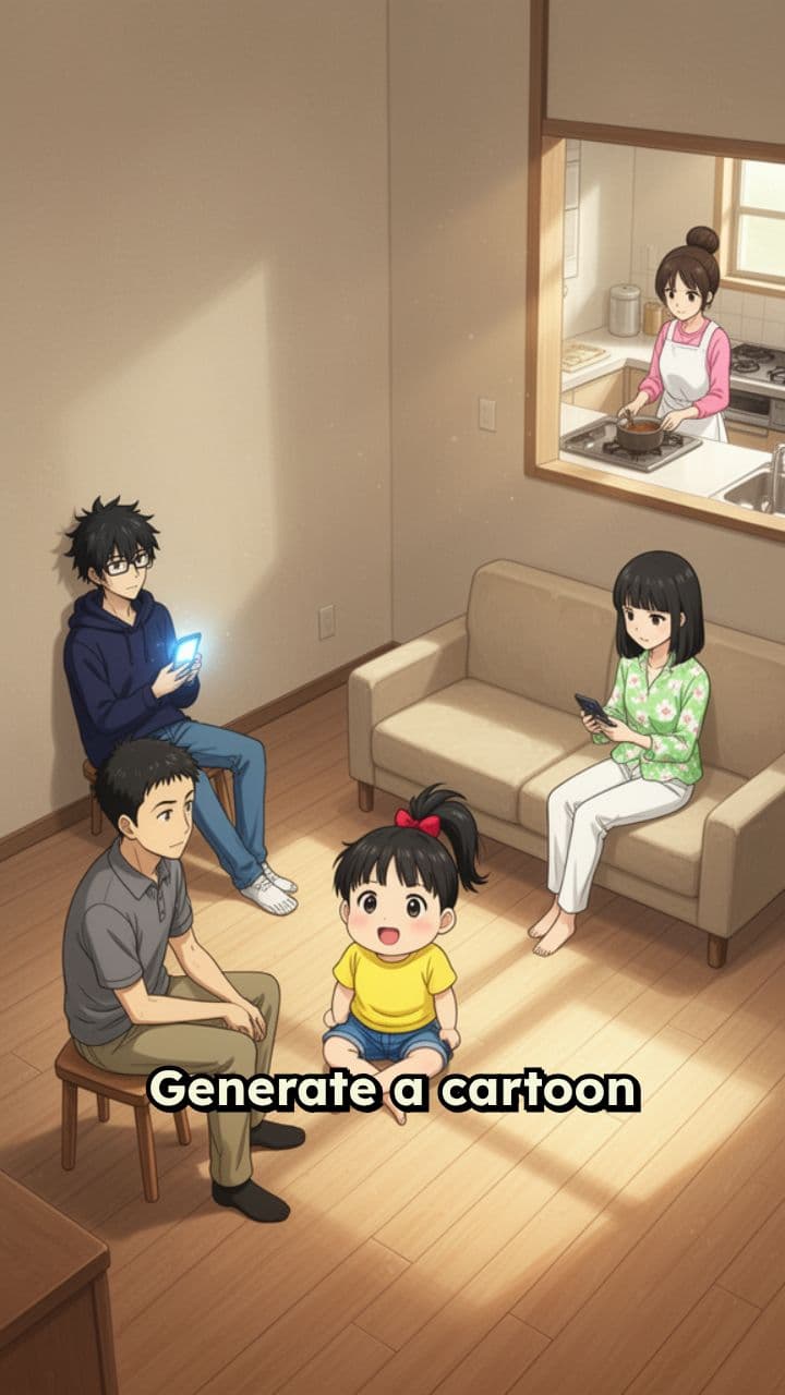 Family Evening in the Living Room