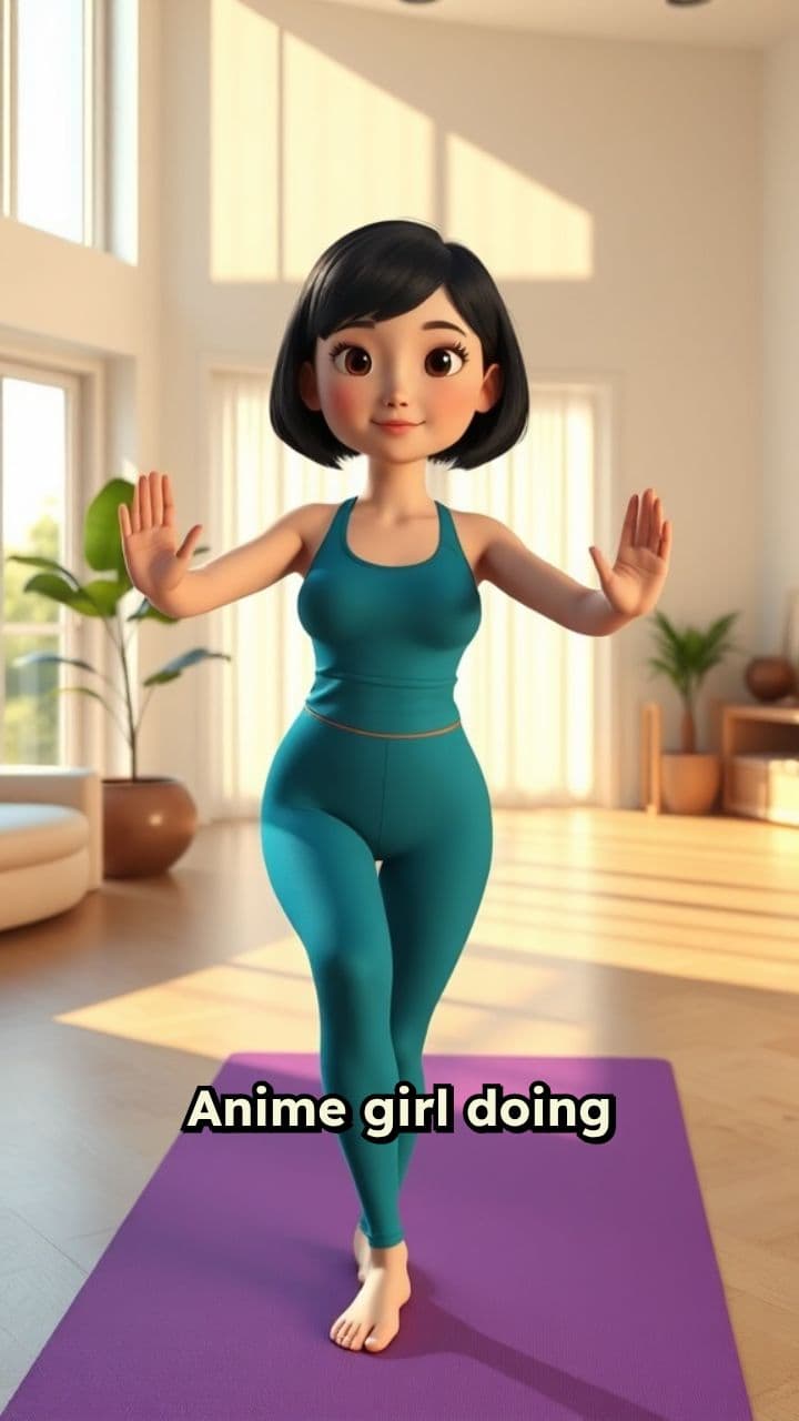 Anime Girl Yoga Pose