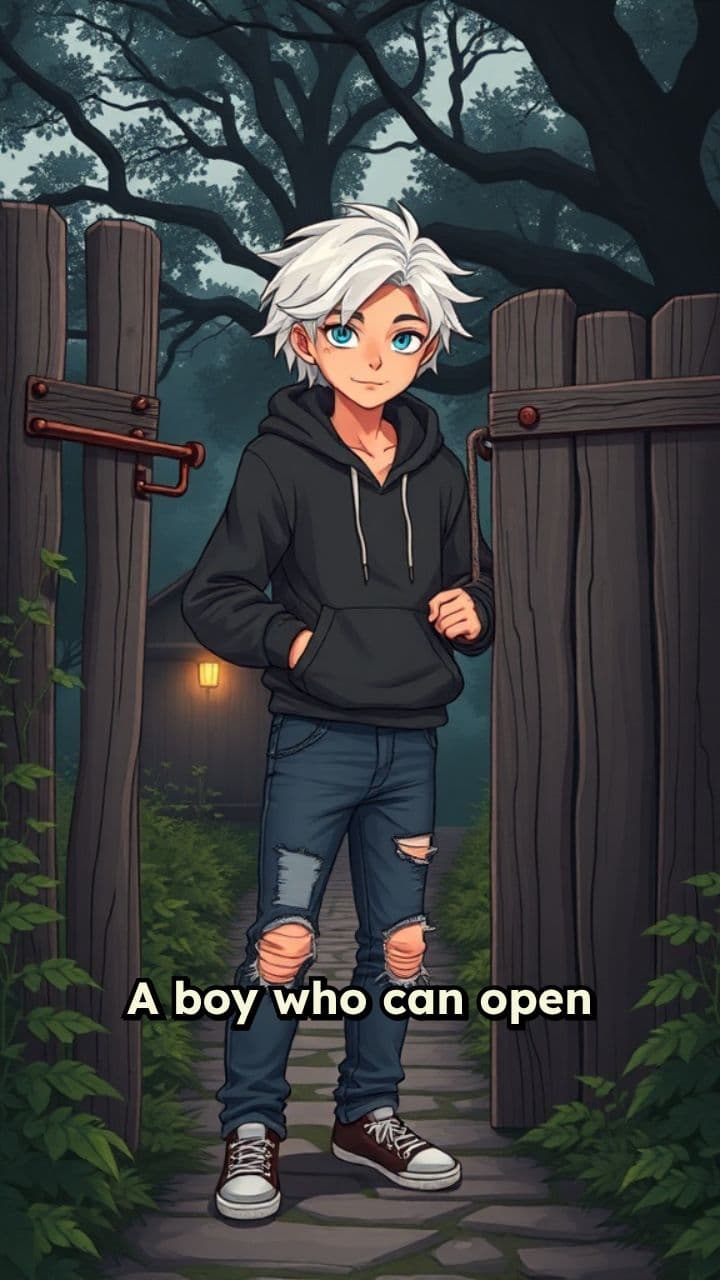 The Boy with White Hair and a Hoodie