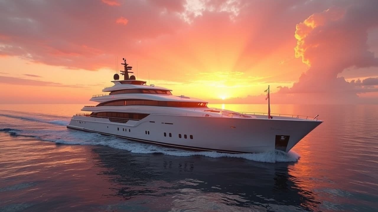 Yate de Lujo al Atardecer