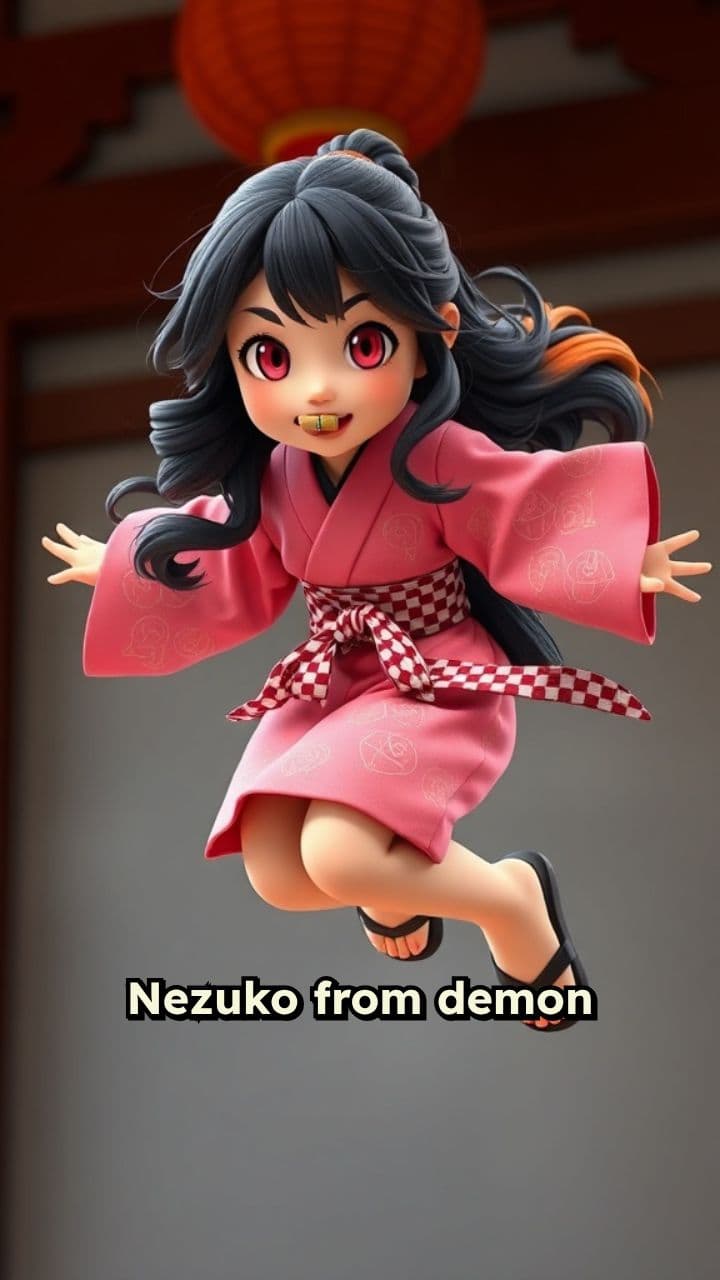Nezuko's Playful Leap