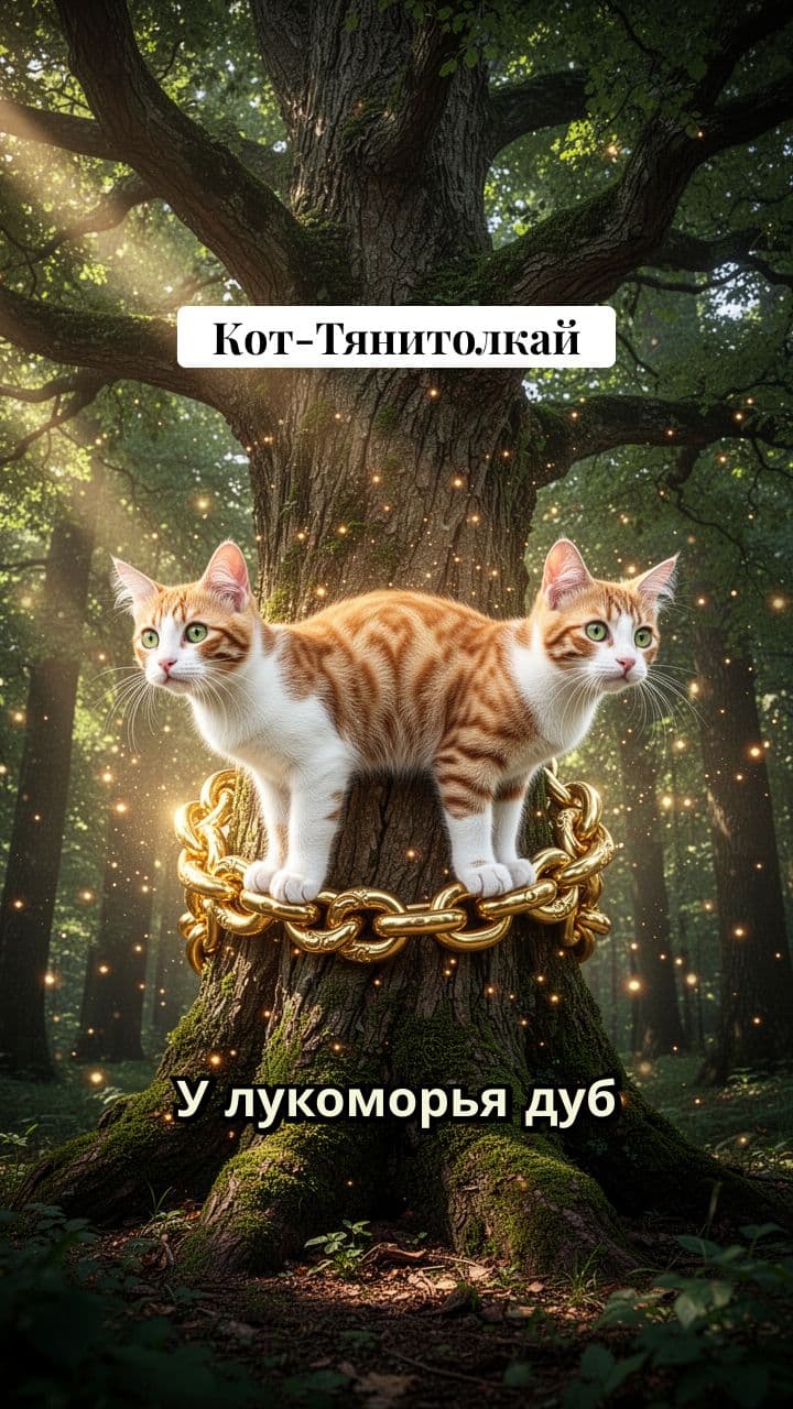 Кот-Тянитолкай на золотой цепи